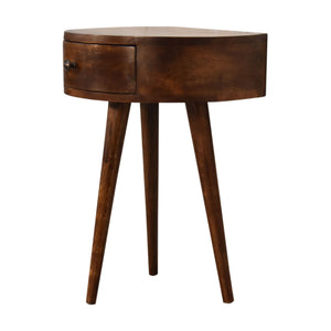 Chestnut Semi Circle Bedside Table