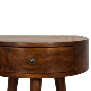 Chestnut Semi Circle Bedside Table