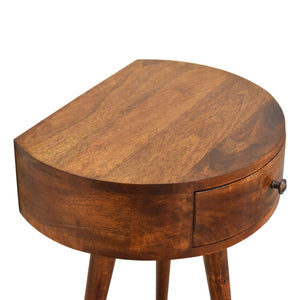 Chestnut Semi Circle Bedside Table