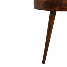 Load image into Gallery viewer, Chestnut Semi Circle Bedside Table
