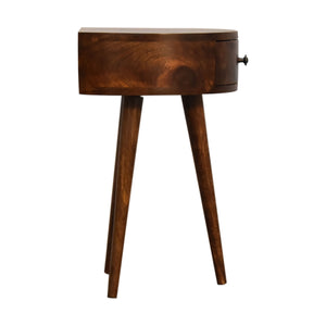 Chestnut Semi Circle Bedside Table