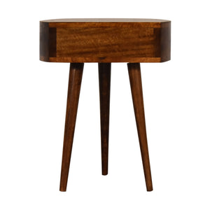 Chestnut Semi Circle Bedside Table