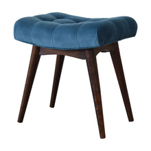 Load image into Gallery viewer, Mini Teal Cotton Velvet Curved Bench
