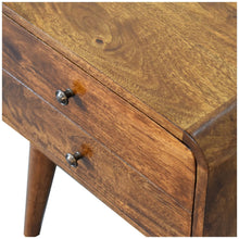 Load image into Gallery viewer, Curved Chestnut Bedside Table
