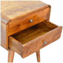 Load image into Gallery viewer, Curved Chestnut Bedside Table
