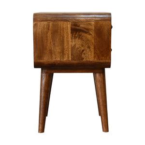 Curved Chestnut Bedside Table