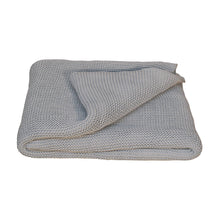 Load image into Gallery viewer, Double Bed Size Light Blue Knitted Throw
