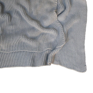 Double Bed Size Light Blue Knitted Throw