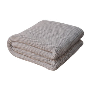 Grey Knitted Throw - Double Bed Size