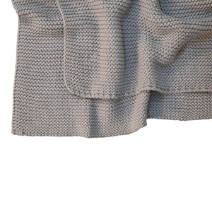 Grey Knitted Throw - Double Bed Size