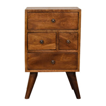 Load image into Gallery viewer, Chestnut Nordic Style 4 Drawer Multi Bedside Table
