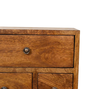 Chestnut Nordic Style 4 Drawer Multi Bedside Table