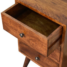 Load image into Gallery viewer, Chestnut Nordic Style 4 Drawer Multi Bedside Table
