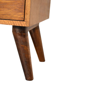 Chestnut Nordic Style 4 Drawer Multi Bedside Table