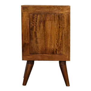 Chestnut Nordic Style 4 Drawer Multi Bedside Table