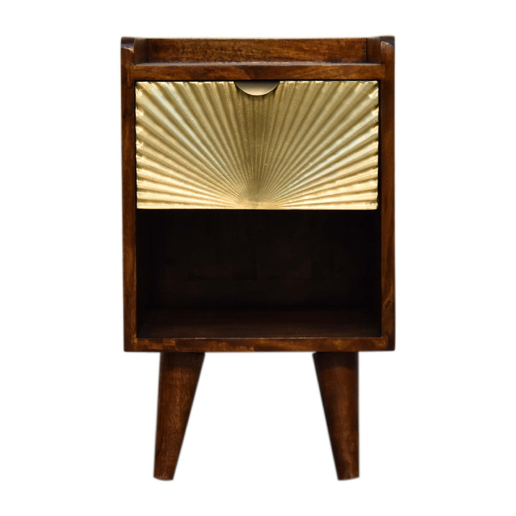 Mini Manila Gold 1 Drawer Bedside Table