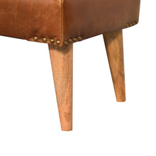 Load image into Gallery viewer, Bouclé Buffalo Hide Leather Bench
