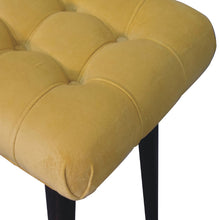 Load image into Gallery viewer, Mini Mustard Cotton Velvet Curved Bench
