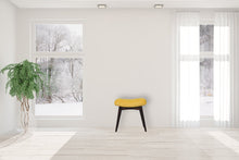 Load image into Gallery viewer, Mini Mustard Cotton Velvet Curved Bench
