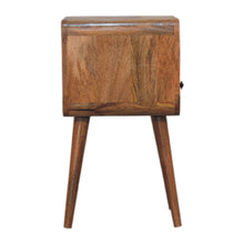 Load image into Gallery viewer, Mini Oak-ish Curved Bedside Table with Open Slot
