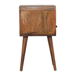 Mini Oak-ish Curved Bedside Table with Open Slot