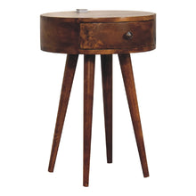 Load image into Gallery viewer, Single Chestnut Rounded Bedside Table Table with Reading Light
