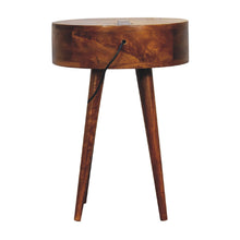 Load image into Gallery viewer, Single Chestnut Rounded Bedside Table Table with Reading Light
