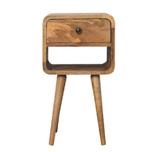 Load image into Gallery viewer, Mini Oak-ish Curved Bedside Table with Lower Slot
