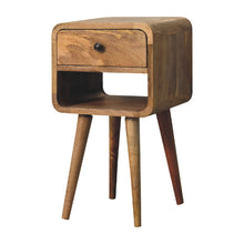 Load image into Gallery viewer, Mini Oak-ish Curved Bedside Table with Lower Slot
