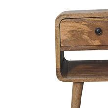 Load image into Gallery viewer, Mini Oak-ish Curved Bedside Table with Lower Slot
