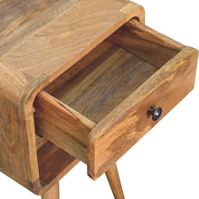 Load image into Gallery viewer, Mini Oak-ish Curved Bedside Table with Lower Slot
