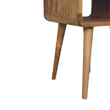 Load image into Gallery viewer, Mini Oak-ish Curved Bedside Table with Lower Slot
