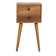 Load image into Gallery viewer, Mini 2 Drawer Oak-ish Bedside Table
