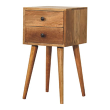 Load image into Gallery viewer, Mini 2 Drawer Oak-ish Bedside Table
