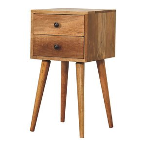 Mini 2 Drawer Oak-ish Bedside Table