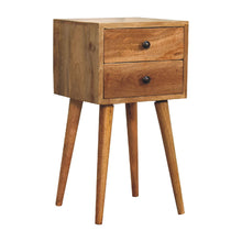 Load image into Gallery viewer, Mini 2 Drawer Oak-ish Bedside Table
