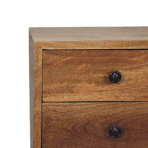 Mini 2 Drawer Oak-ish Bedside Table