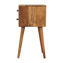 Load image into Gallery viewer, Mini 2 Drawer Oak-ish Bedside Table
