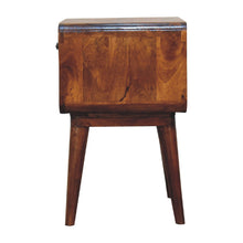 Load image into Gallery viewer, Curved Chestnut Bedside Table with Open Slot
