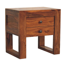 Load image into Gallery viewer, Square Honey Bedside Table with U-shape Feet
