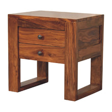 Load image into Gallery viewer, Square Honey Bedside Table with U-shape Feet
