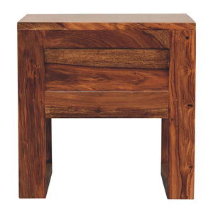 Square Honey Bedside Table with U-shape Feet