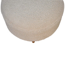 Load image into Gallery viewer, Cream Boucle Rounded Footstool
