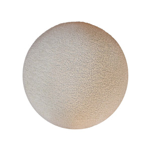 Cream Boucle Rounded Footstool