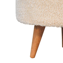 Load image into Gallery viewer, Cream Boucle Rounded Footstool
