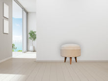 Load image into Gallery viewer, Cream Boucle Rounded Footstool
