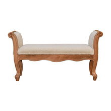 Load image into Gallery viewer, Cream Boucle French Style Bench
