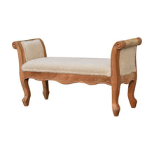 Load image into Gallery viewer, Cream Boucle French Style Bench
