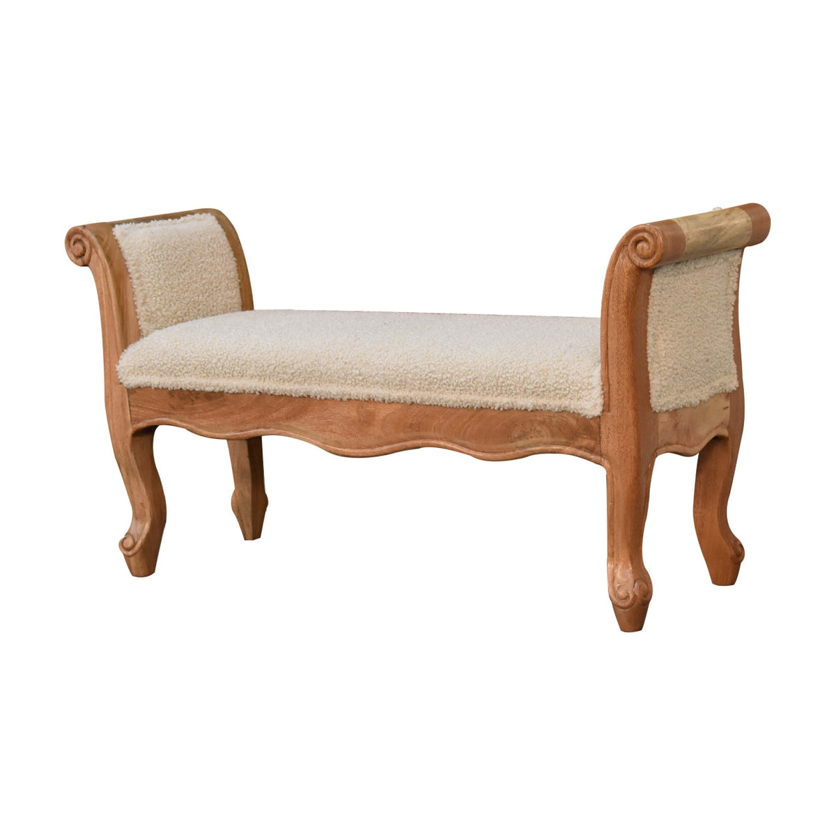 Cream Boucle French Style Bench – Maclean of London