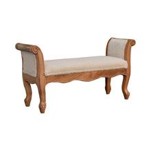 Load image into Gallery viewer, Cream Boucle French Style Bench
